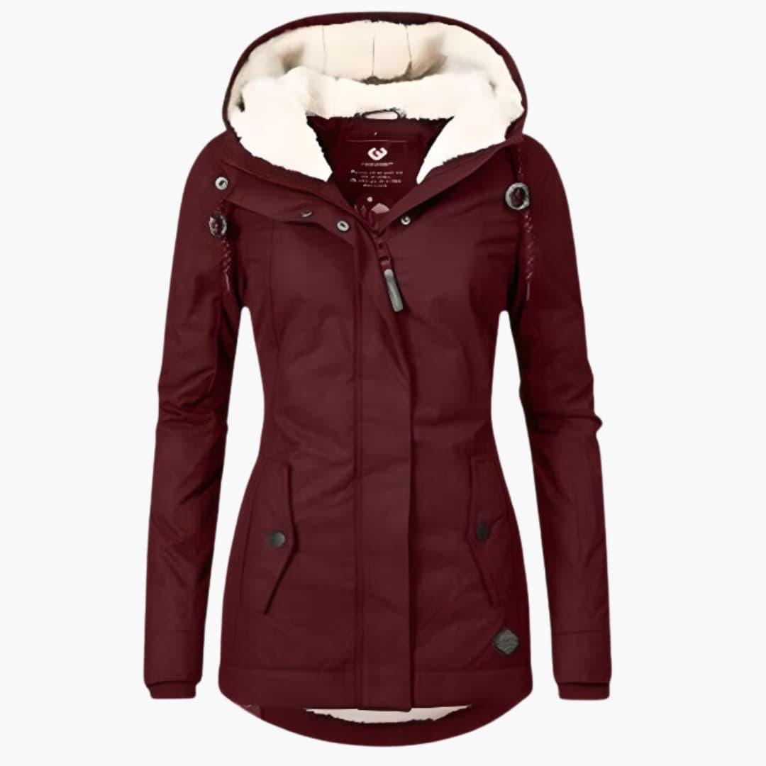 Lavinque Coats & Jackets Vin rouge / S Veste d'hiver doublée | Gris | Chaleur et protection contre le froid