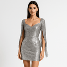 Lavinque Dress Argent / S Robe de Soirée Argentée | Paillettes | Glamour et Audacieuse