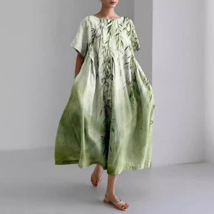 Lavinque Dress Bambou / S Robe Longue Bohème | Élégance Florale | Légèreté &  Confort