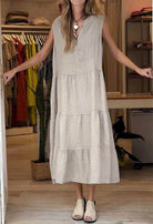 Lavinque Dress Beige / M Robe Longue Bohème | Fluide & Légère | Idéale pour l'Été