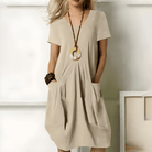 Lavinque Dress Beige / S Robe Décontractée Beige | 100% Coton | Avec Poches Pratiques