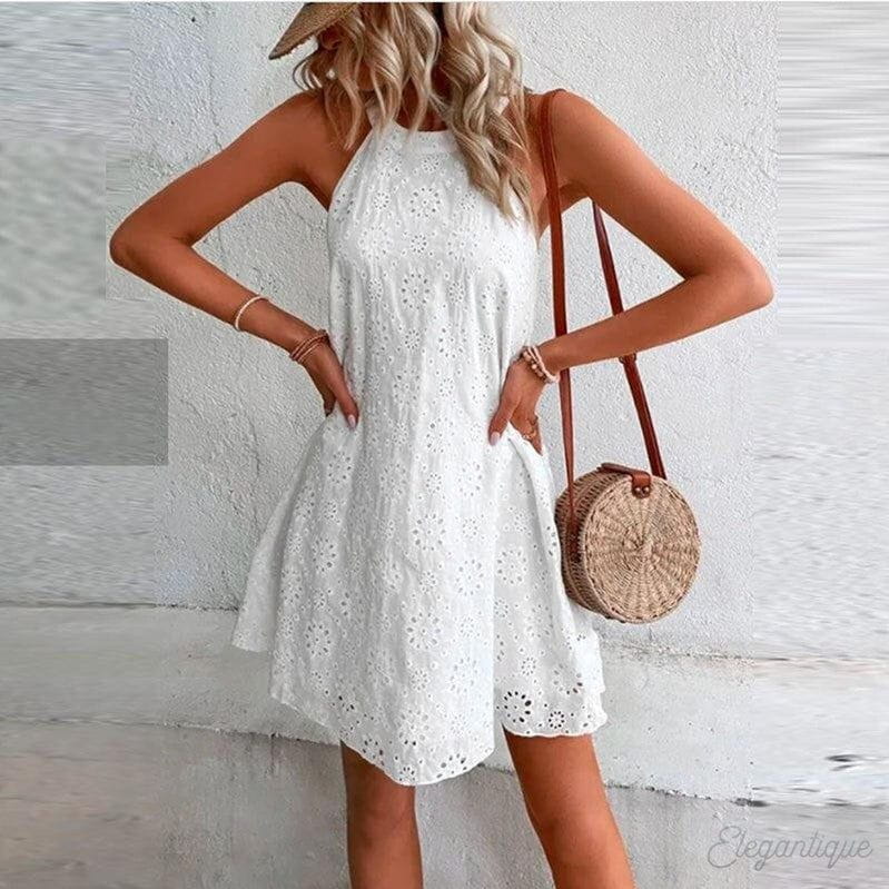 Lavinque Dress Blanc / S Robe Brodée Blanche | Été | Légère et Romantique