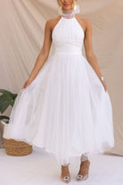 Lavinque Dress Blanc / S Robe de Soirée en Tulle | Rose Fuchsia | Élégance et Légèreté