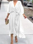 Lavinque Dress Blanc / S Robe Longue Bohème | Élégance Flottante | Tissu Léger & Fluide