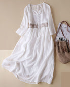 Lavinque Dress Blanc / S Robe Longue Bohème | Orange Brûlé | Fluide et Authentique