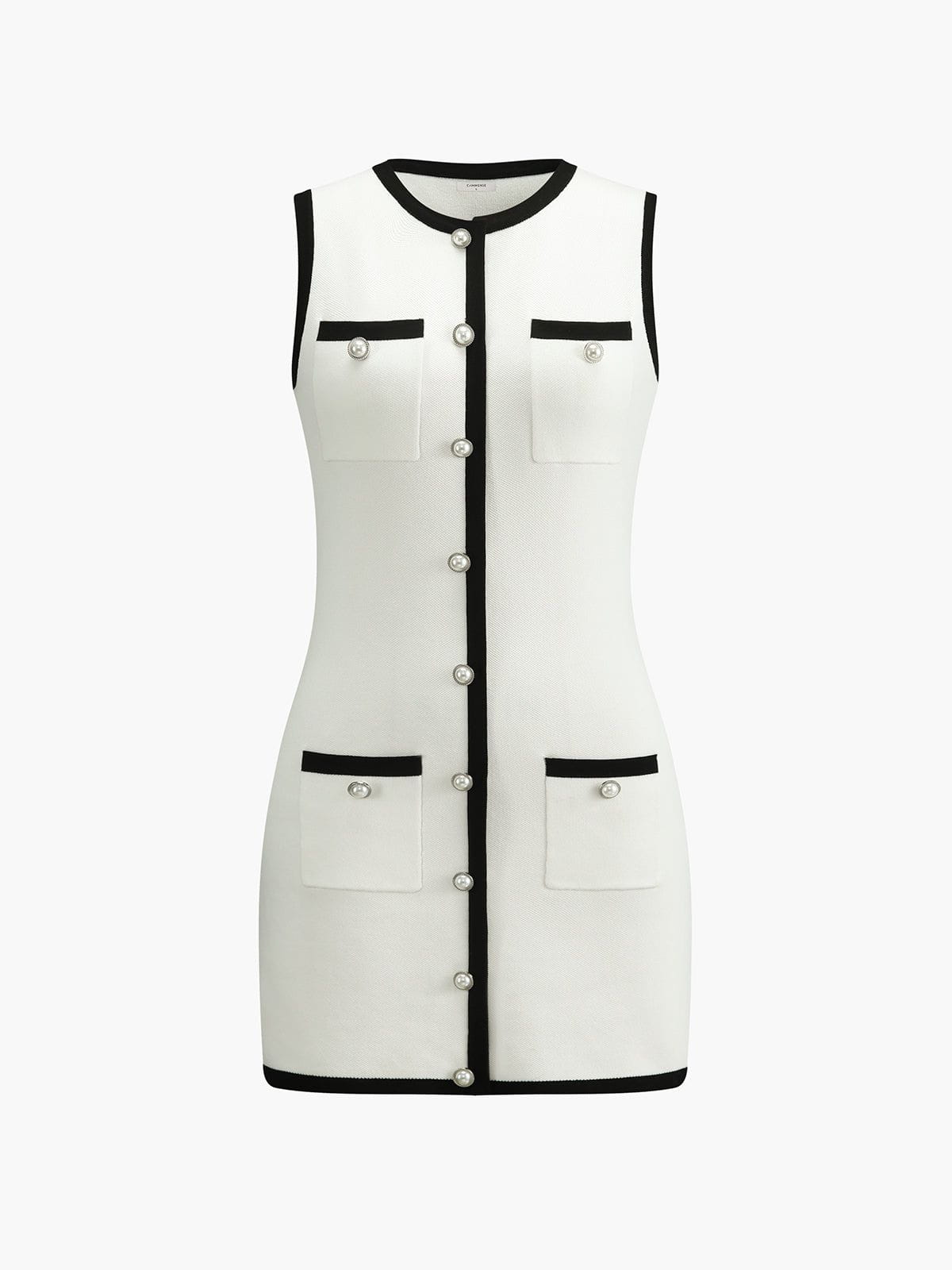 Lavinque Dress Blanc / XS Robe Courte Bicolore | Chic Parisien | Élégante et Structurée
