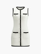 Lavinque Dress Blanc / XS Robe Courte Bicolore | Chic Parisien | Élégante et Structurée
