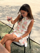 Lavinque Dress Blanc / XS Robe Courte Fleurie | Sans Manches | Chic et Légère