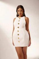Lavinque Dress Blanc / XS Robe Courte Structurée | Rose | Élégante et Audacieuse