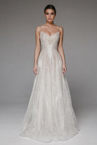 Lavinque Dress Blanc / XS Robe de Mariée Bustier | Tulle Pailleté Ivoire | Élégance Romantique