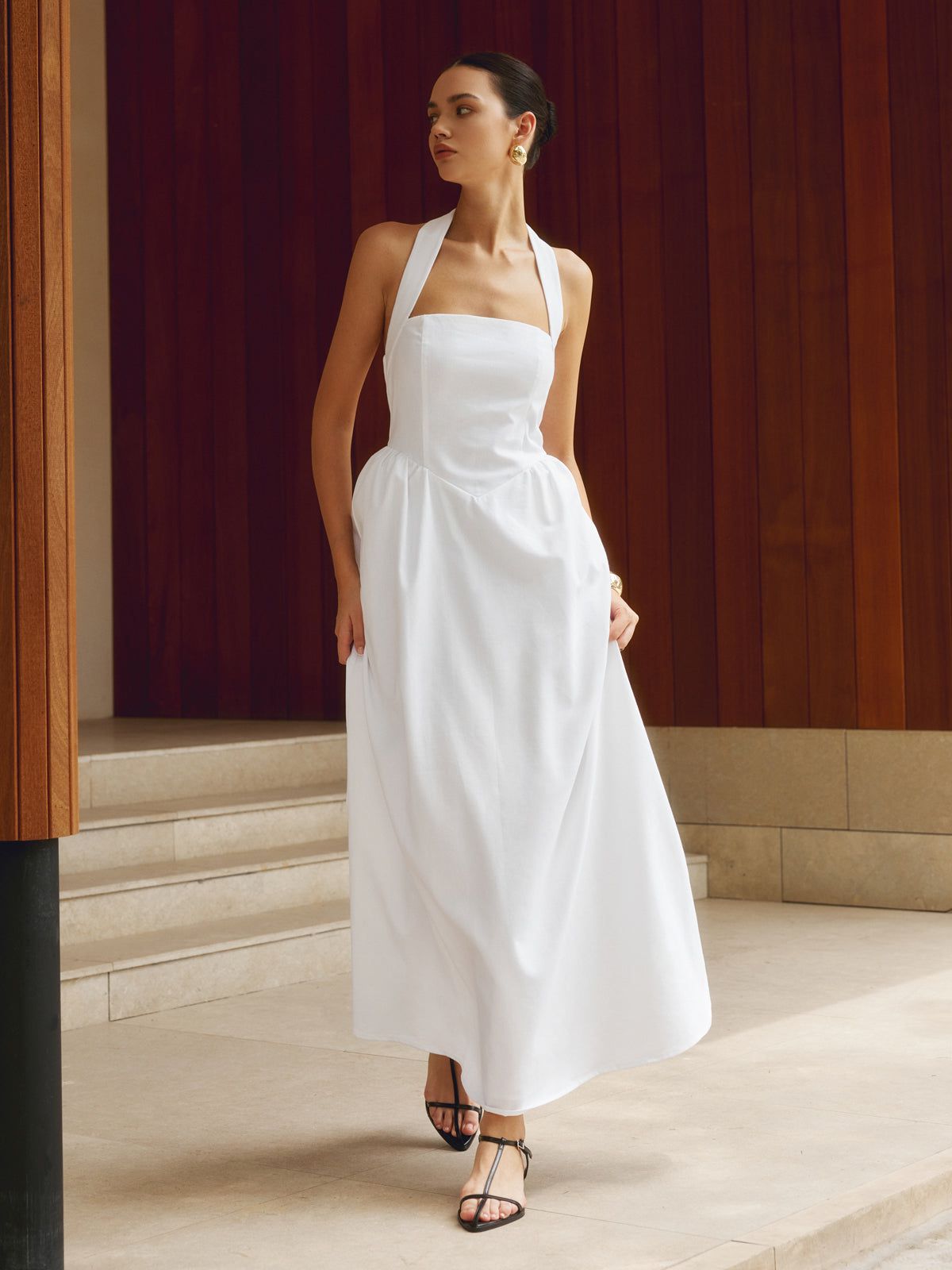 Lavinque Dress Blanc / XS Robe Longue Dos Nu | Élégante | Fluide et Sophistiquée