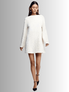Lavinque Dress Blanc / XS Robe Pull Texturée | Élégance & Confort | Look Minimaliste