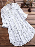 Lavinque Dress Blanc / XS Tunique Chemise Longue à Fleurs | Style Décontracté & Élégant | Confort Léger
