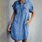 Lavinque Dress Bleu Clair / S Robe Chemise en Jean | Décontractée et Tendance | Coupe Ample