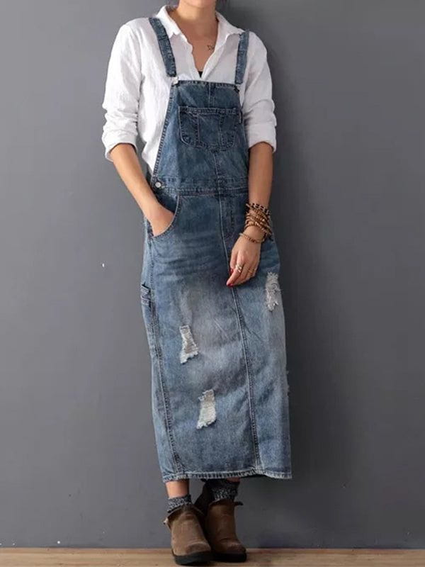 Lavinque Dress Bleu clair / S Robe Salopette en Jean | Esprit Décontracté | Style Vintage