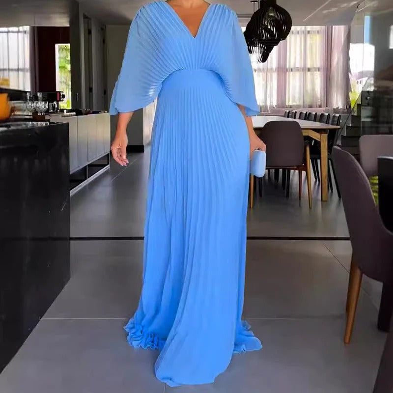 Lavinque Dress Bleu clair / XS Robe Longue Plissée | Fluide | Élégante et Moderne