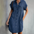 Lavinque Dress Bleu foncé / S Robe Chemise en Jean | Décontractée et Tendance | Coupe Ample
