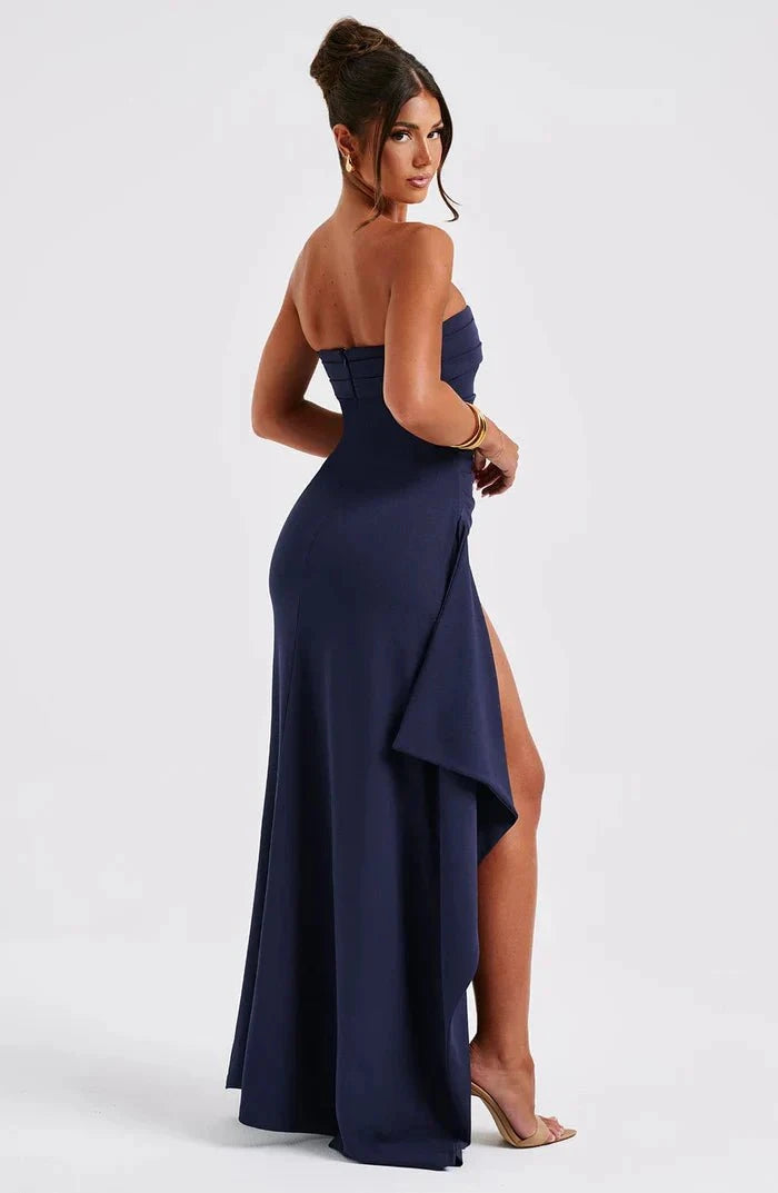 Lavinque Dress Bleu Marine / S Robe de Soirée Bustier | Noire | Glamour et Spectaculaire
