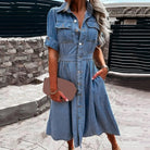 Lavinque Dress Bleu / S Robe Chemise en Jean | Décontractée | Structurée et Féminine