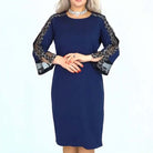 Lavinque Dress Bleu / S Robe Élégante | Noir | Manches Transparentes et Détails Dentelle