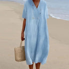 Lavinque Dress Bleu / S Robe en Lin | Lin | Légère et Respirante