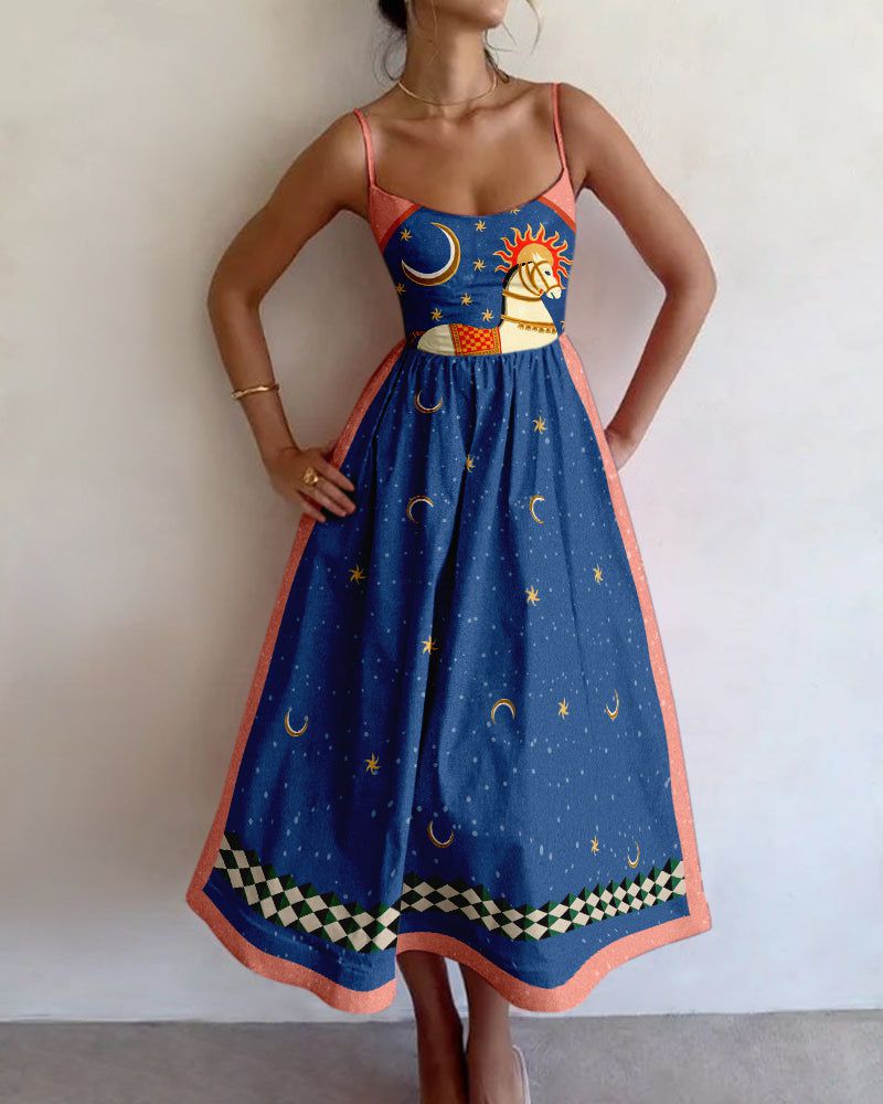 Lavinque Dress Bleu / S Robe Étoilée | Bohème | Colorée et Originale