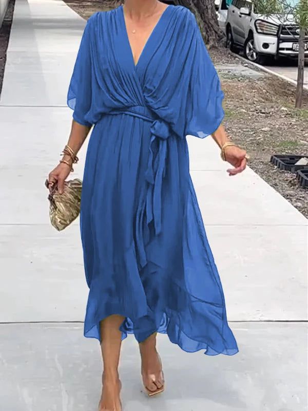 Lavinque Dress Bleu / S Robe Longue Bohème | Élégance Flottante | Tissu Léger & Fluide