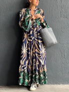 Lavinque Dress Bleu / S Robe Longue Bohème | Fluide & Élégante | Imprimé Artistique