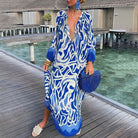 Lavinque Dress Bleu / S Robe Longue Caftan | Fluide et Colorée | Élégante et Bohème