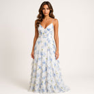 Lavinque Dress Bleu / S Robe Longue Fleurie | Volants | Élégante et Romantique