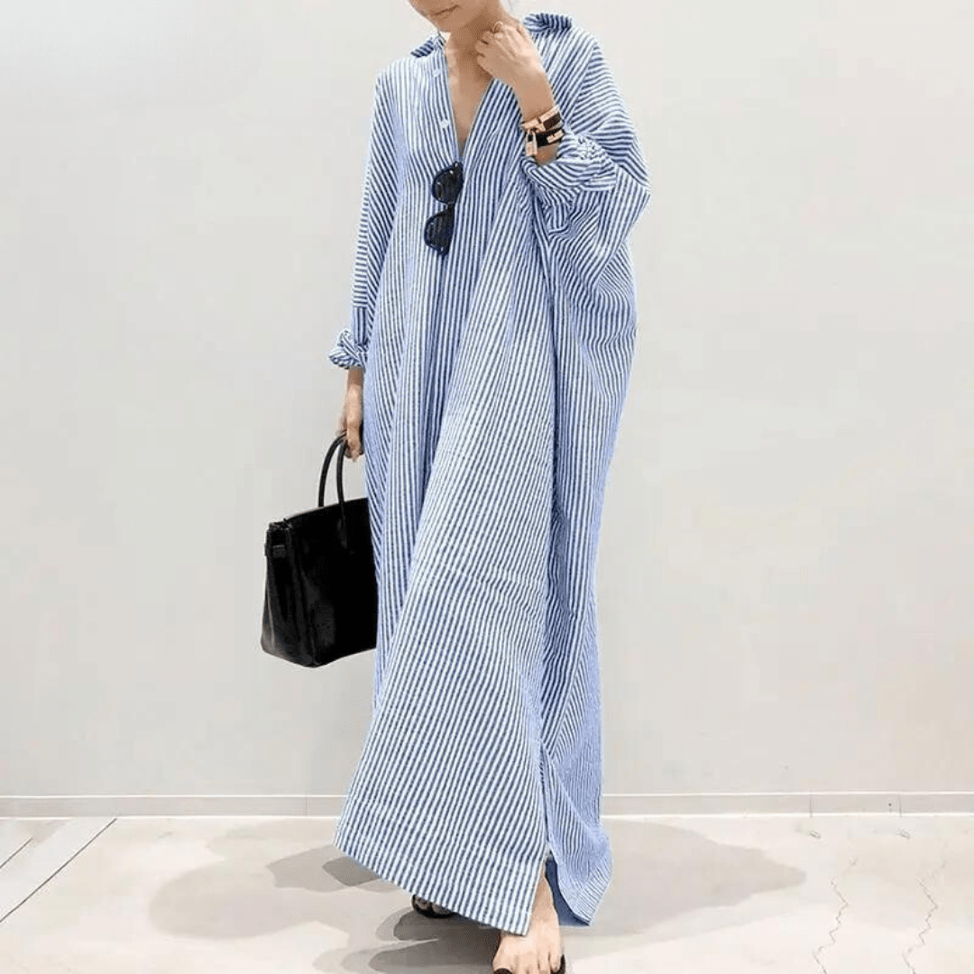 Lavinque Dress Bleu / S Robe Longue Oversize Femme | Confort | Élégance Décontractée