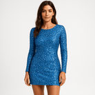 Lavinque Dress Bleu / S Robe Noire à Sequins | Coupe Ajustée | Élégance Intemporelle