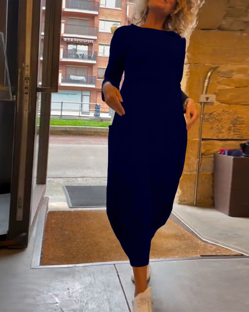 Lavinque Dress Bleu / XS Robe Longue Ample | Élégance | Confort et Minimalisme