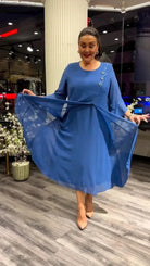 Lavinque Dress Bleu / XS Robe Longue Élégante | Fluide & Chic | Parfaite pour Toutes Occasions