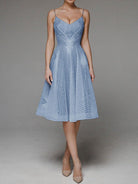 Lavinque Dress Bleu / XS Robe Rose Bustier | Dentelle Ajourée | Élégance Romantique
