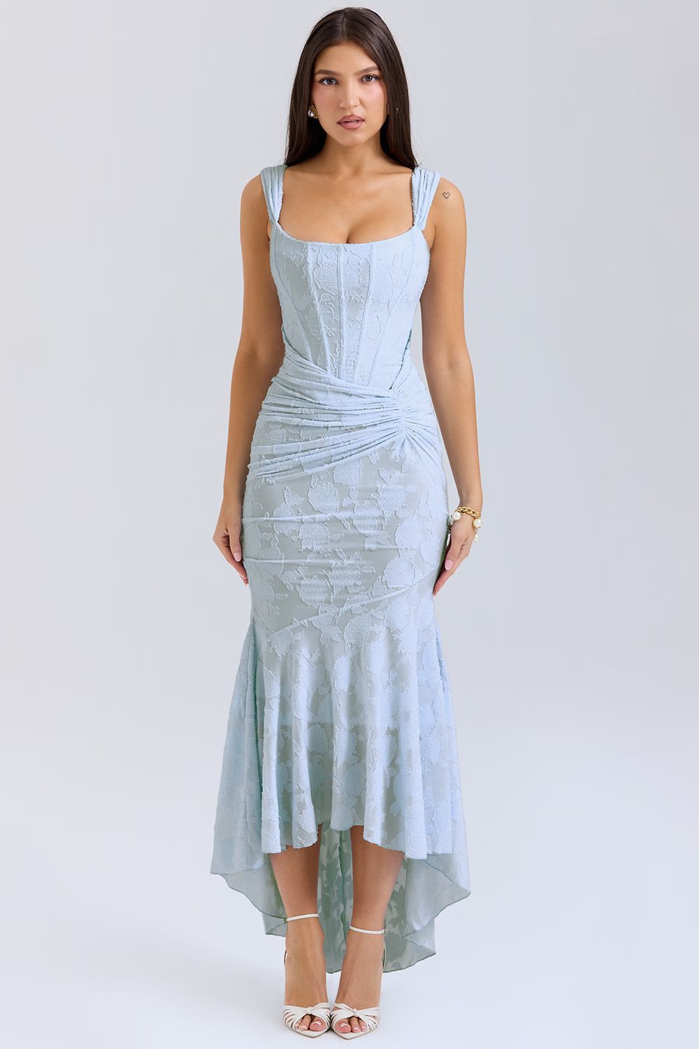Lavinque Dress Bleu / XS Robe Sirène Rose | Fendue Asymétrique | Séduisante et Élancée