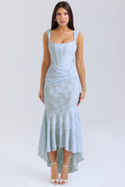 Lavinque Dress Bleu / XS Robe Sirène Rose | Fendue Asymétrique | Séduisante et Élancée