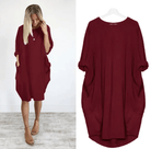 Lavinque Dress Bourgogne / S Robe Oversize à Manches Longues | Confort Élégance Décontractée