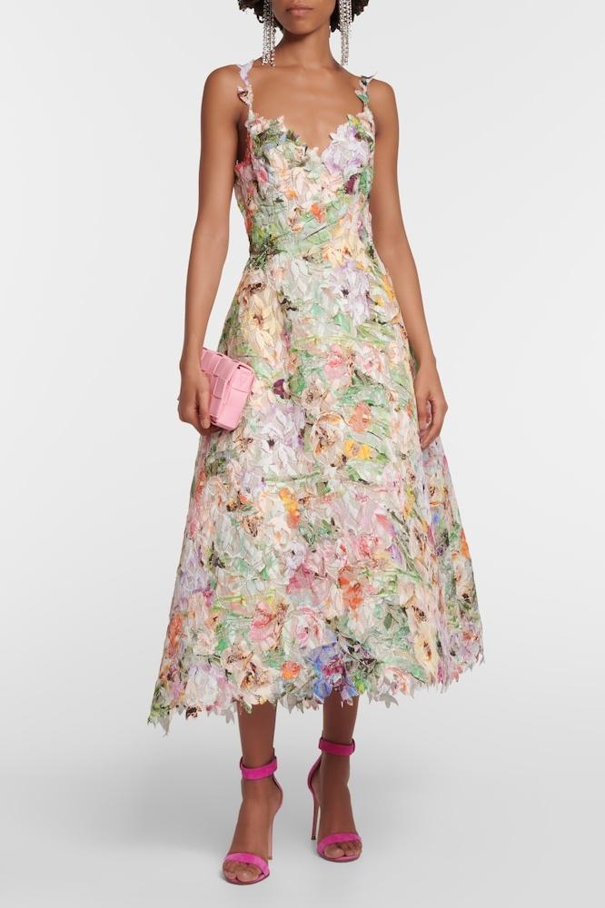 Lavinque Dress Couleur Mixte / S Robe Fleurie en Dentelle | Midi | Élégante et Romantique