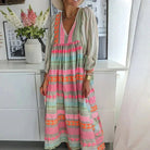 Lavinque Dress Couleur Mixte / S Robe Longue Bohème à Rayures | Colorée | Légère et Élégante