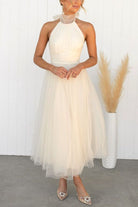 Lavinque Dress Crème / S Robe de Soirée en Tulle | Rose Fuchsia | Élégance et Légèreté
