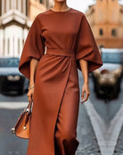 Lavinque Dress Cuivre / S Robe Élegante | Manches Amples | Style Sophistiqué