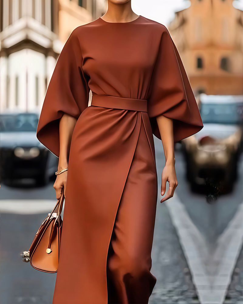 Lavinque Dress Cuivre / S Robe Élegante | Manches Amples | Style Sophistiqué