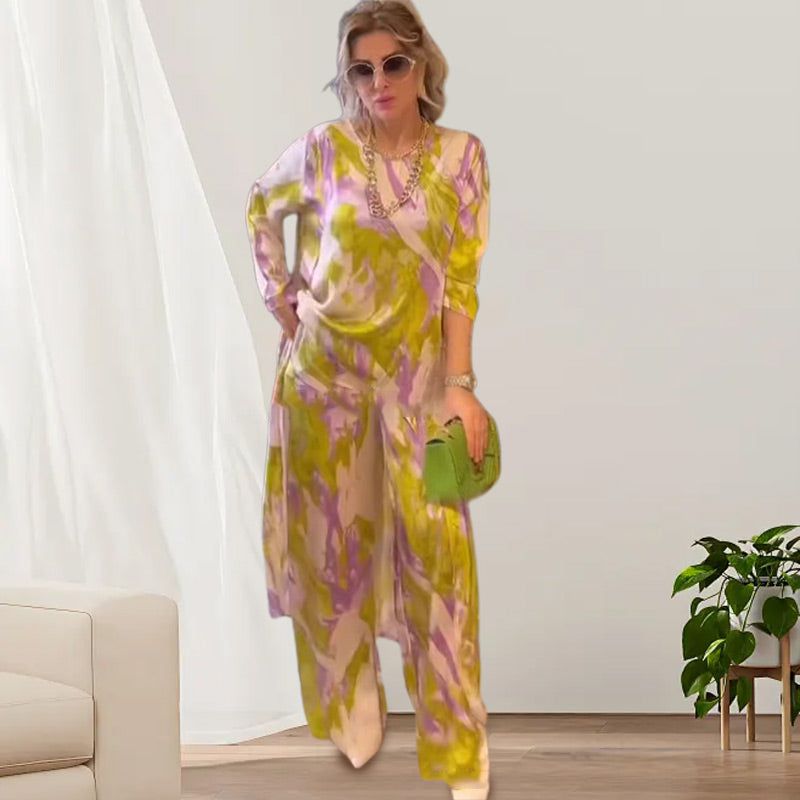 Lavinque Dress Ensemble Fluide Imprimé | Élégance & Confort | Tendance Bohème
