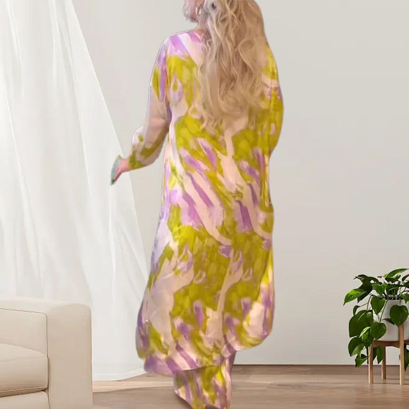 Lavinque Dress Ensemble Fluide Imprimé | Élégance & Confort | Tendance Bohème