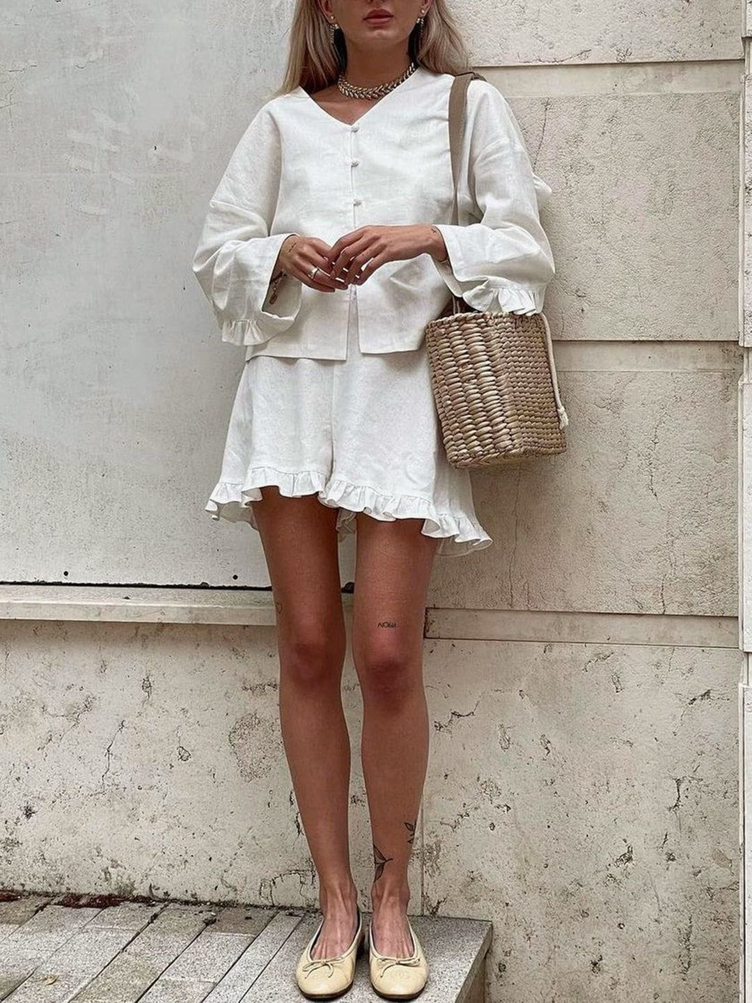 Lavinque Dress Ensemble Lin Femme | Décontracté | Léger et Élégant
