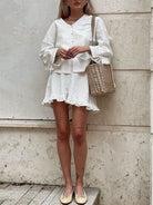 Lavinque Dress Ensemble Lin Femme | Décontracté | Léger et Élégant