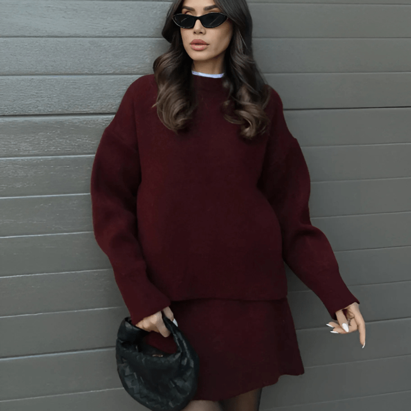 Lavinque Dress Ensemble Pull Oversize et Jupe | Élégance Décontractée | Confort et Style