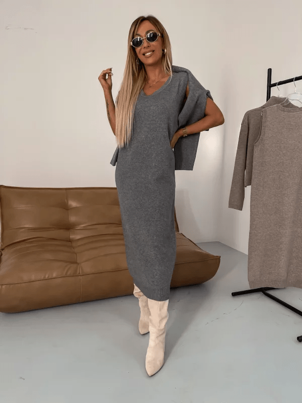 Lavinque Dress Ensemble Tricot Élégant | Chic | Confort et Style