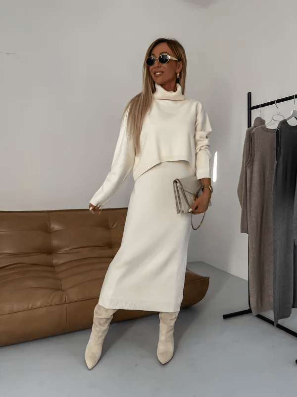 Lavinque Dress Ensemble Tricot Élégant | Chic | Confort et Style